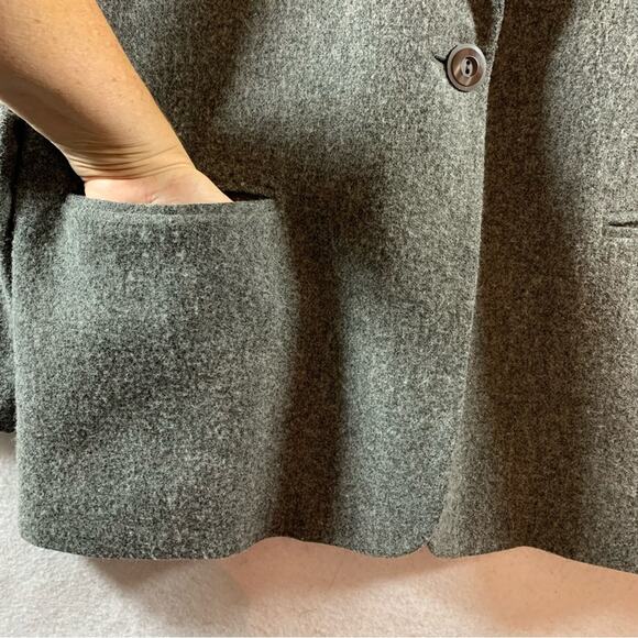 Womens Wool Blend Blazer‎ Size XL Gray Academia English Countryside Preppy - Picture 3 of 8